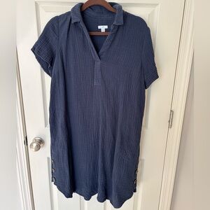 J. Jill Cotton Dress Navy - Size M